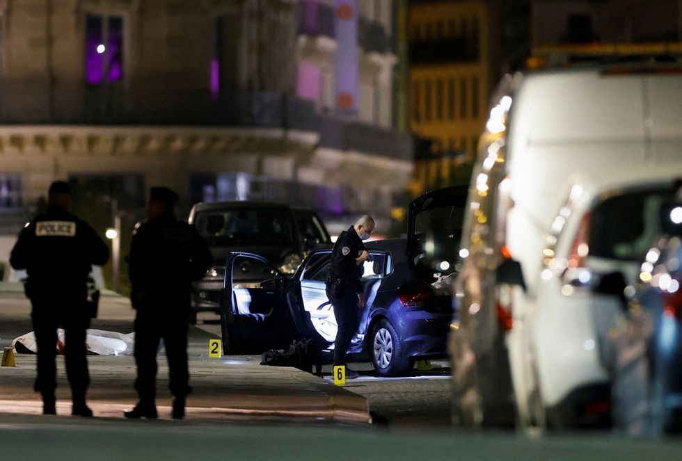 Police at the scene in Paris