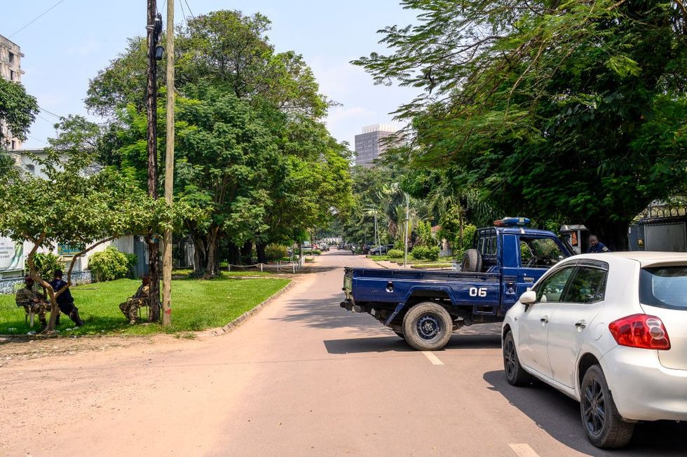 Police block a road the day after the attempted coup