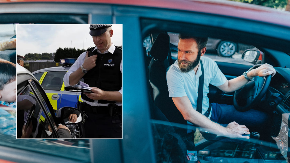 Police car and driver taking children to school