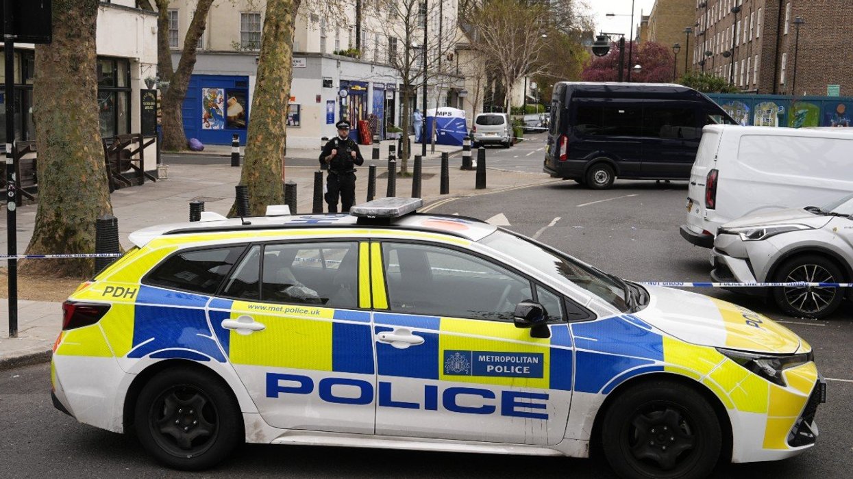 Police car near Euston station following fatal shooting