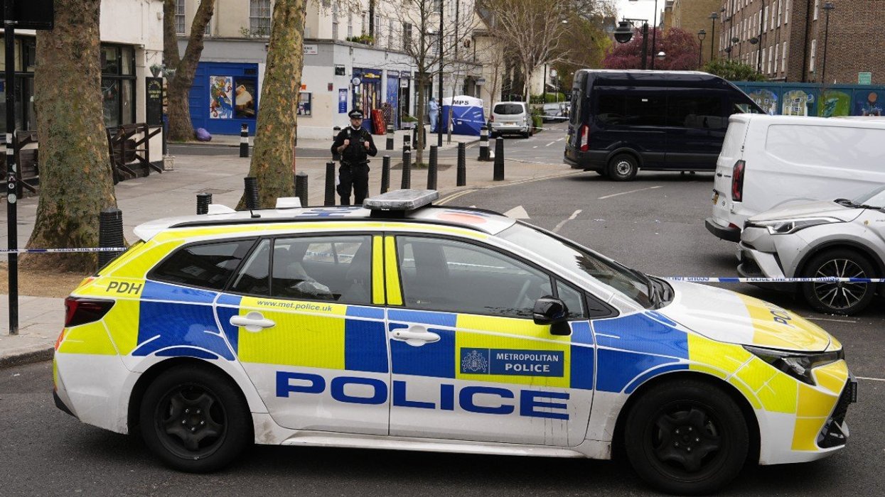 Police car near Euston station following fatal shooting