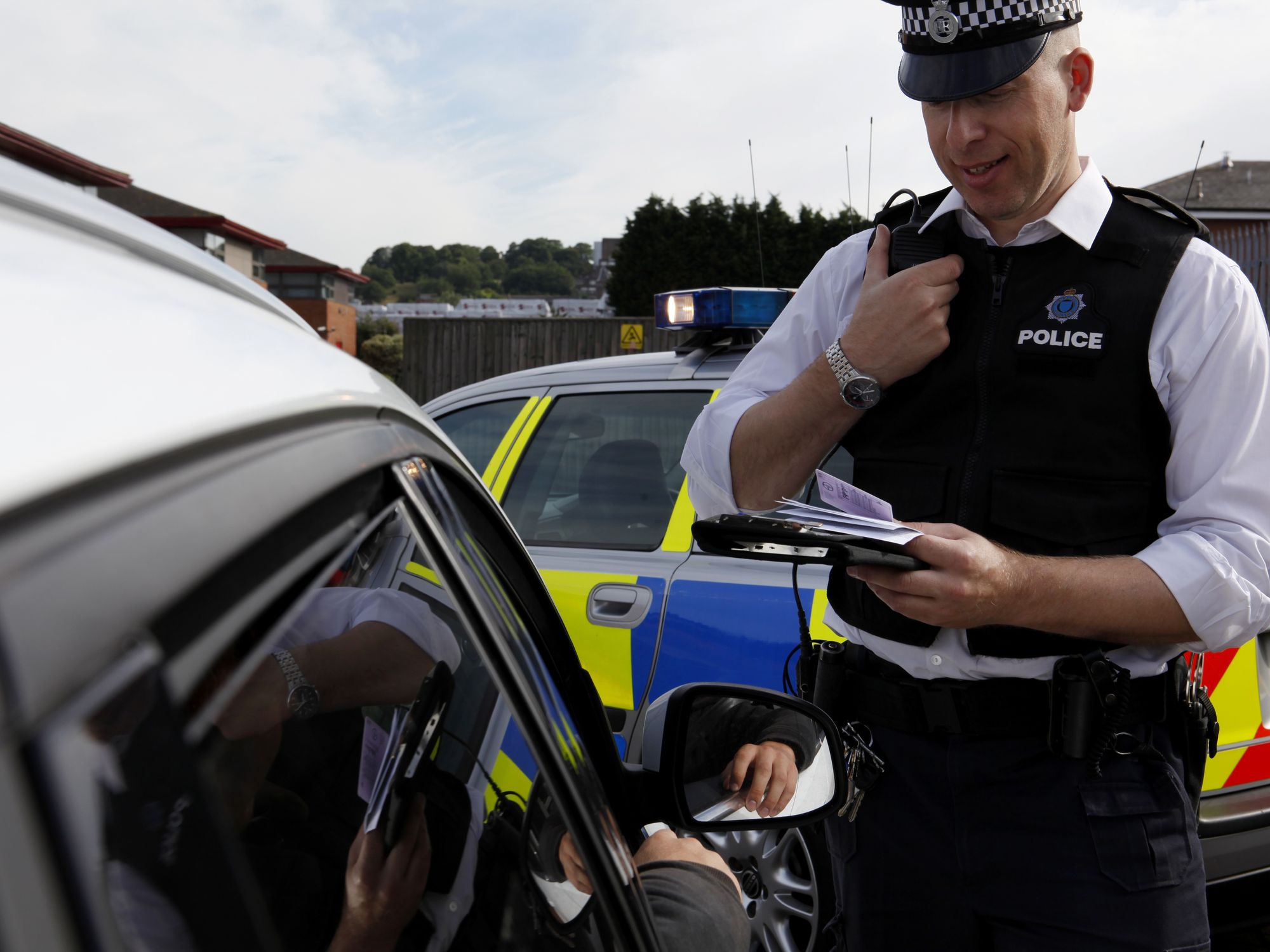 Police car pulling driver over