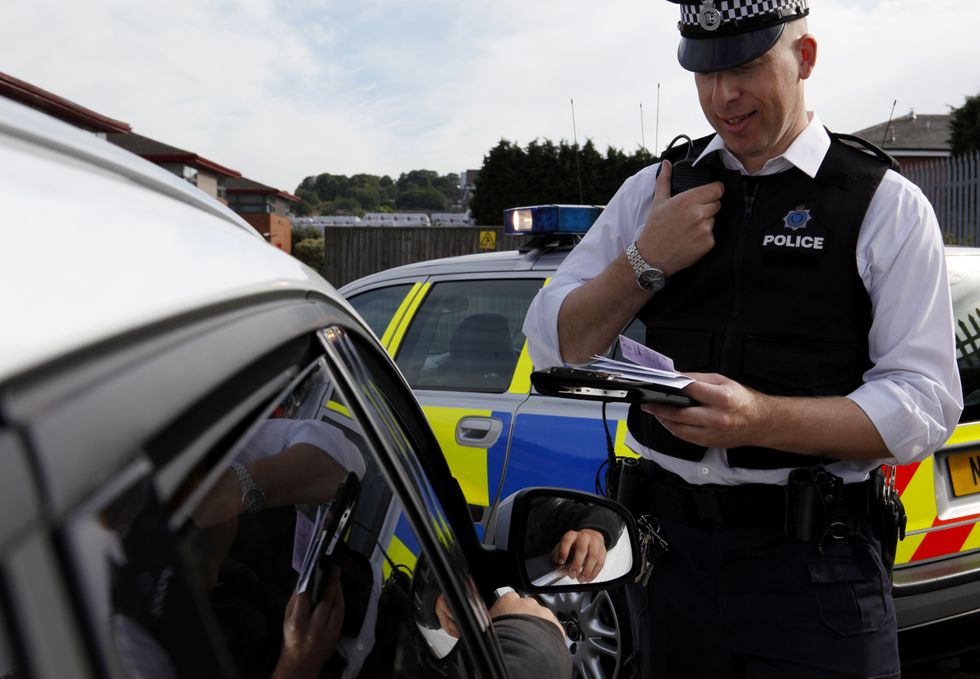 Police car pulling driver over