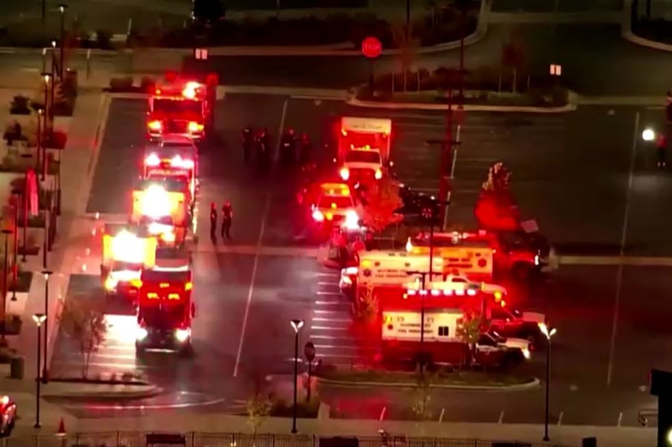 Police cars at Morgan State University following shooting