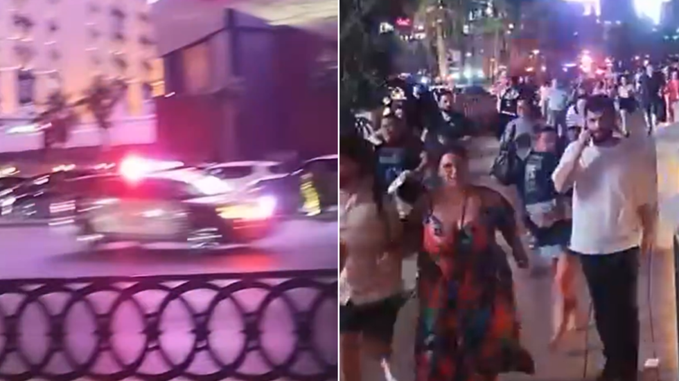 Police cars/Las Vegas pedestrians
