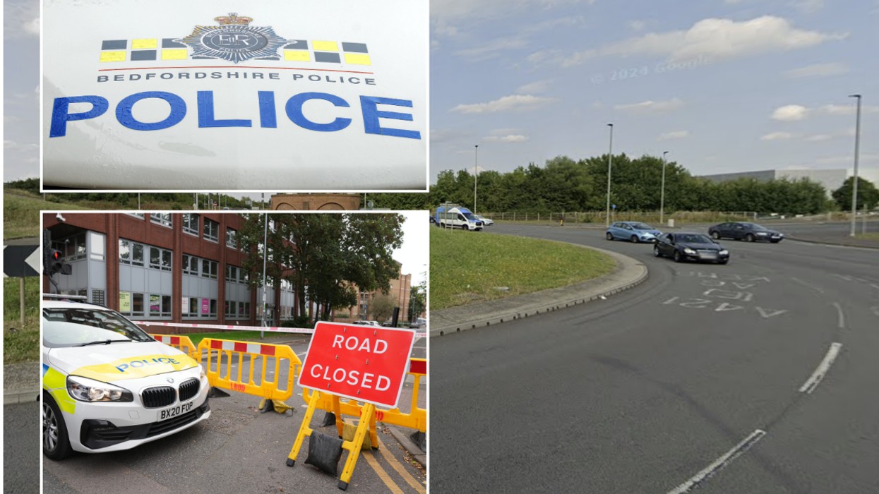 Police cars; Marsh Leys roundabout