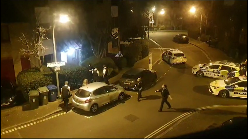 Police circle the area