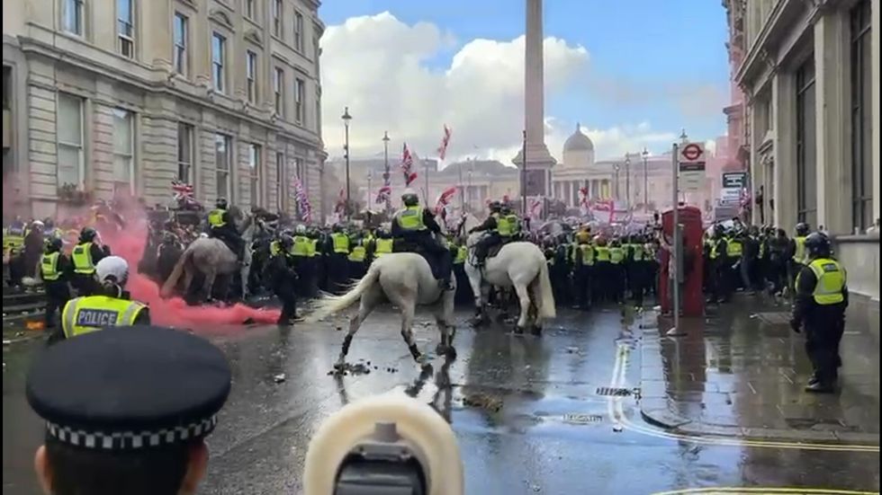 Police clashed with Unite the Kingdom rioters