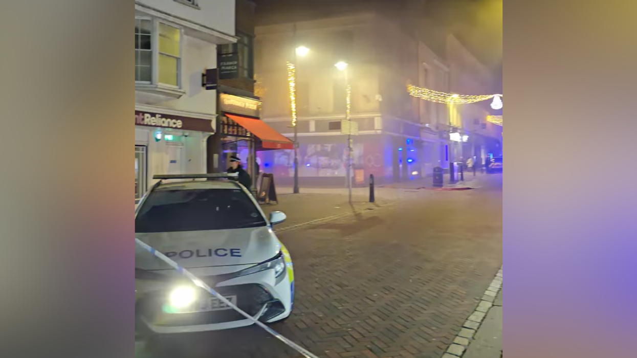 Police closed off the road in Canterbury city centre