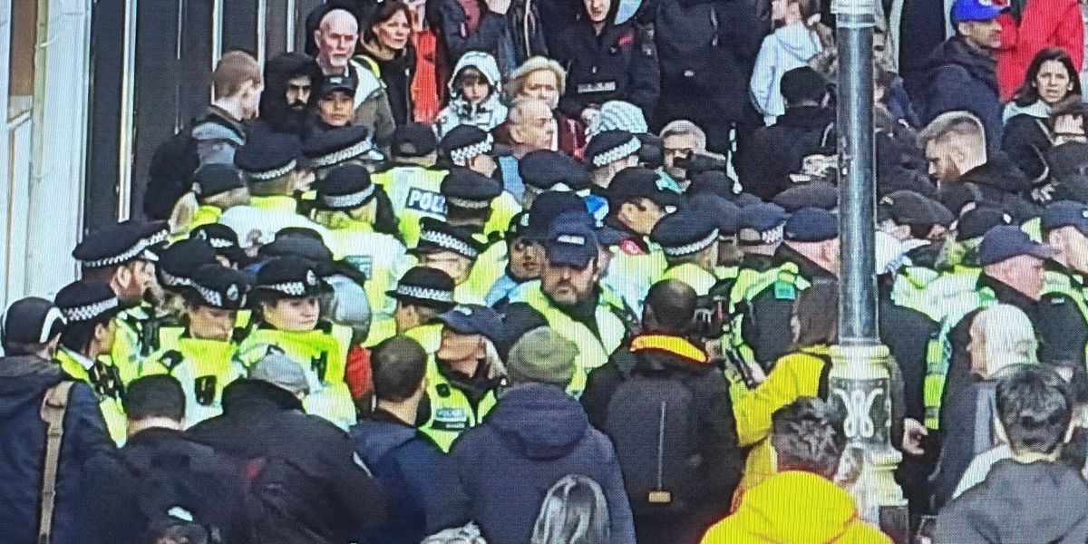 NextImg:Group of pro-Palestine protesters arrested after placard 'inciting hatred' displayed in London