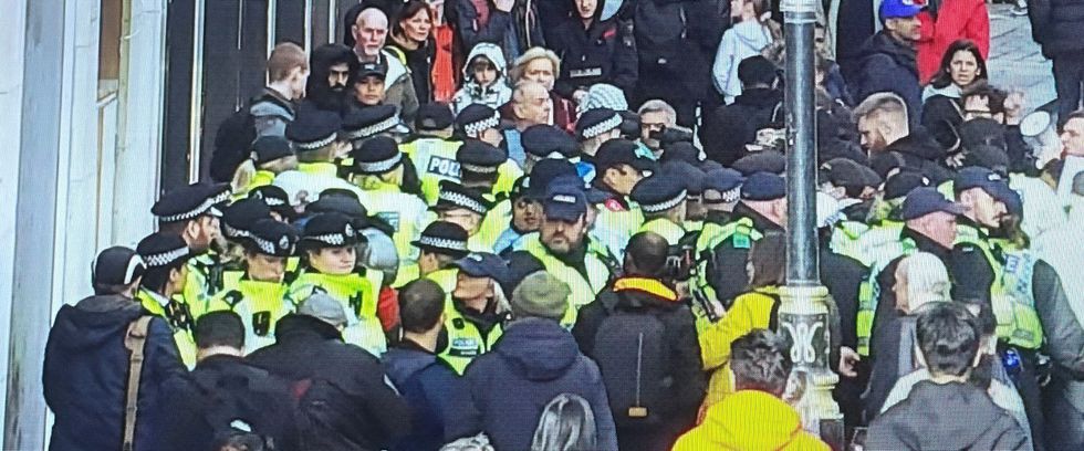Police confirmed three arrests were made at a pro-Palestine protest