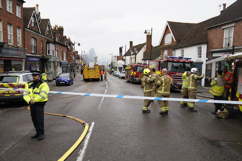 Police cordon around the Angel Inn hotel