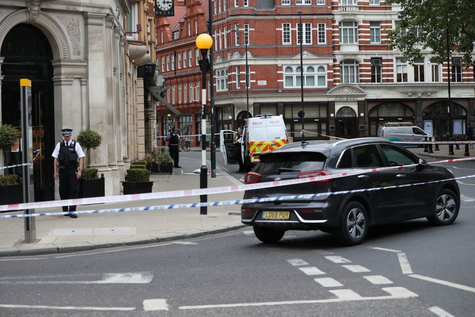 Police cordon off Sloane Square after a separate incident in 2020\u200b