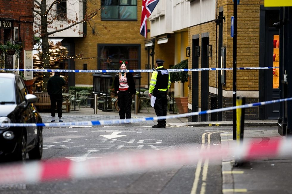 Police cordon on Shaftesbury Avenue