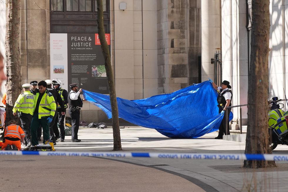 Police cordoned off a section of the Strand following the incident
