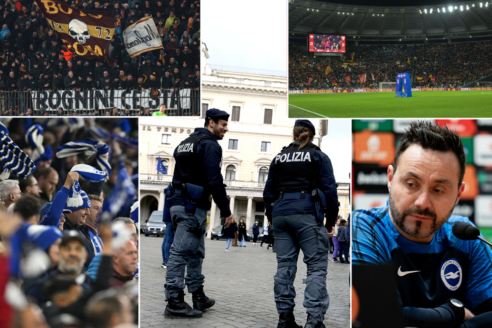 Police/football fans/Stadio Olimpico/Roberto de Zerbi