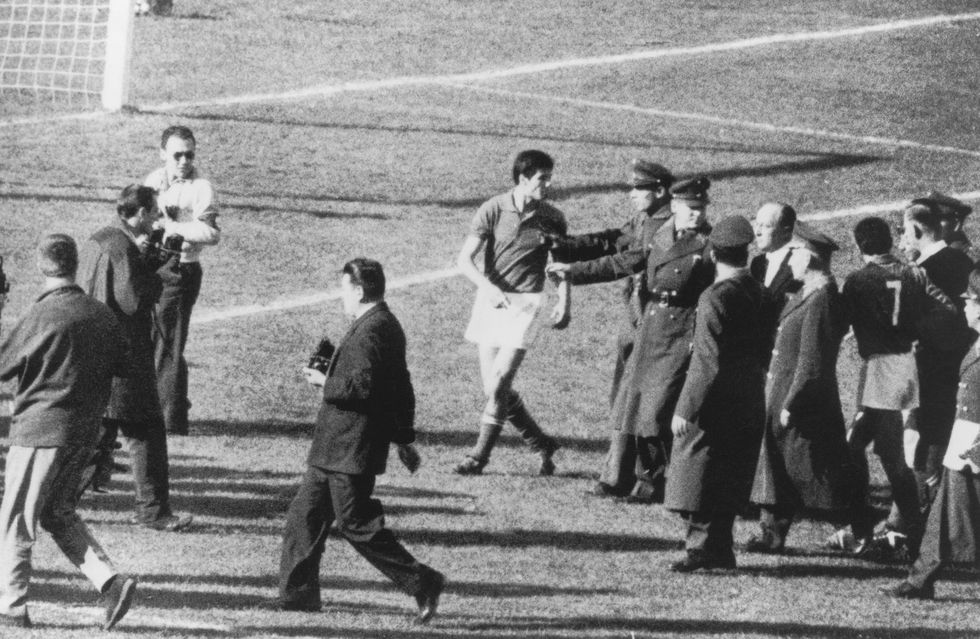 Police had to intervene after fights broke out on the pitch between Chile and Italy