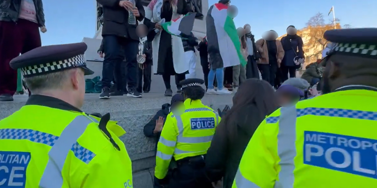 NextImg:Police clash with pro-Palestinian protesters just ONE DAY after Sunak addressed nation over 'extremism'