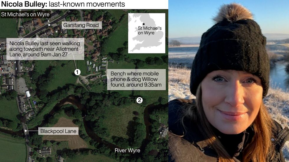 Police have been searching the last known route Nicola took.