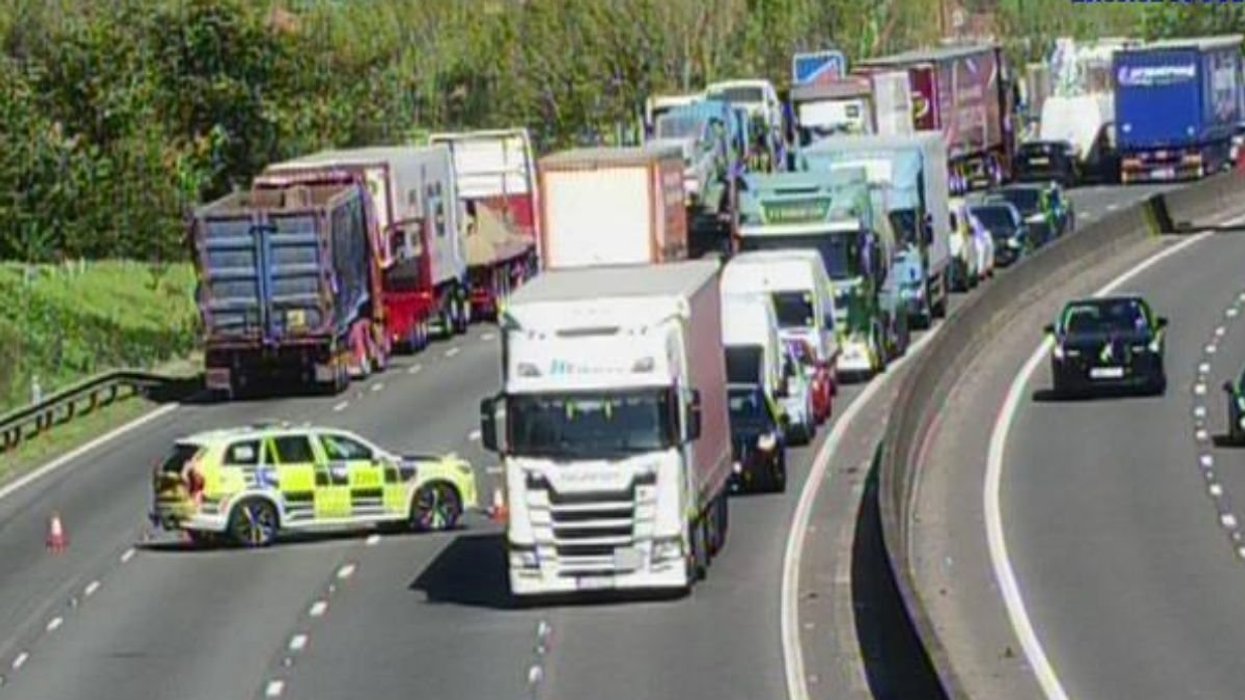 Police have blocked traffic access to the M6