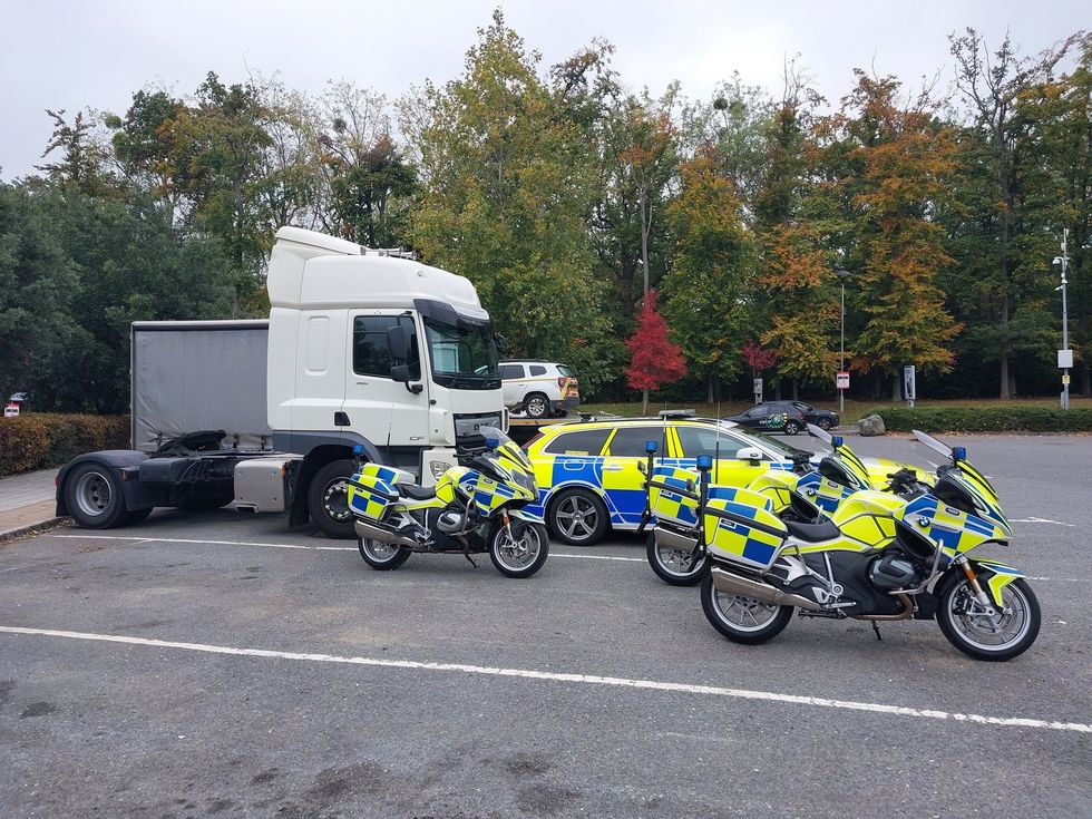 Police HGV and cars