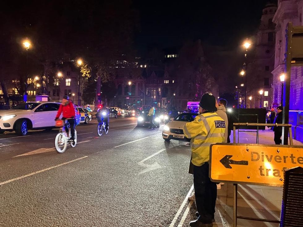 Police in parliament square