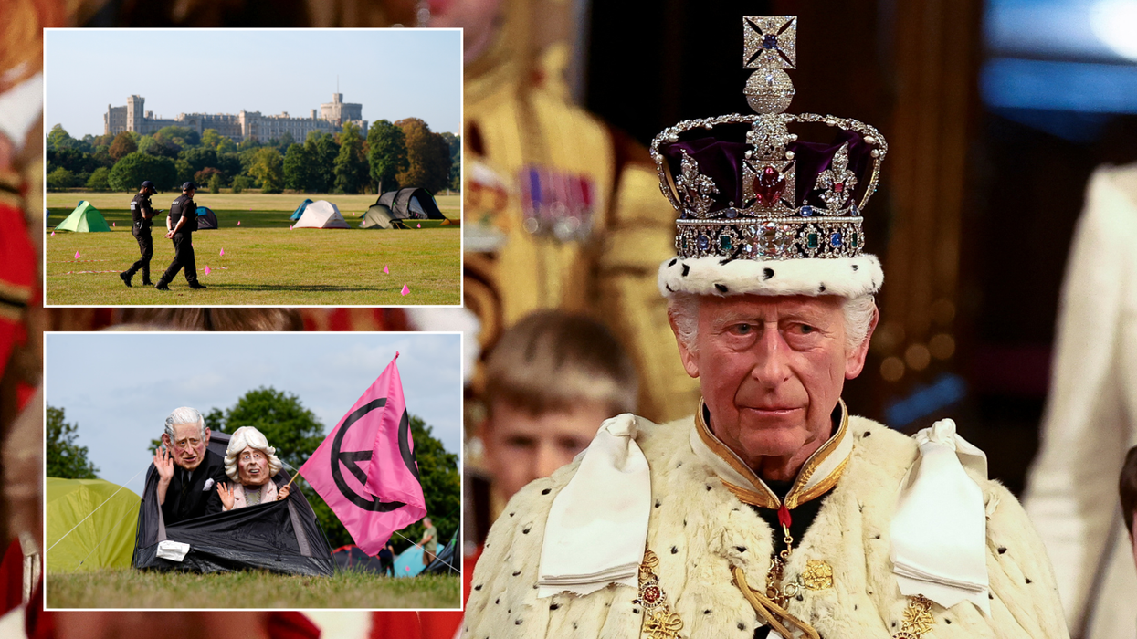 Police in Windsor/Protesters in Windsor/King Charles