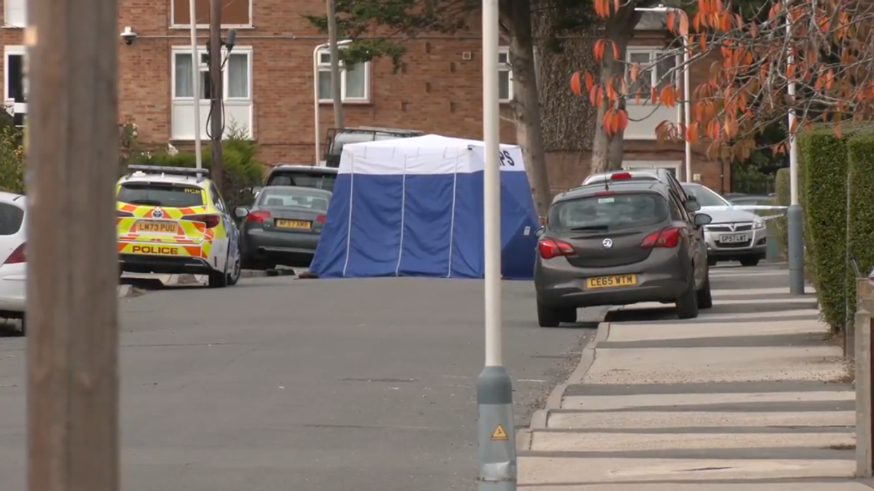 Police investigating the scene in Uxbridge