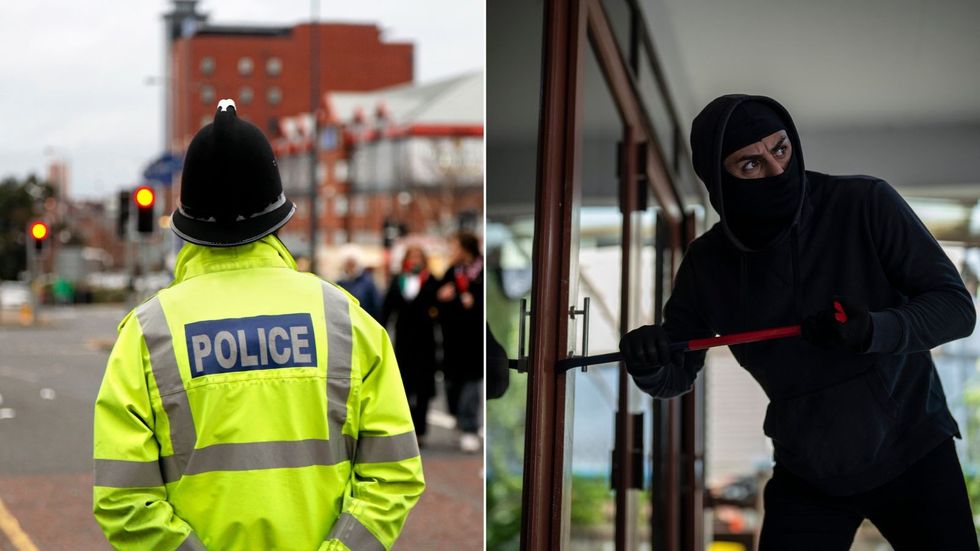 Police officer and a burglar