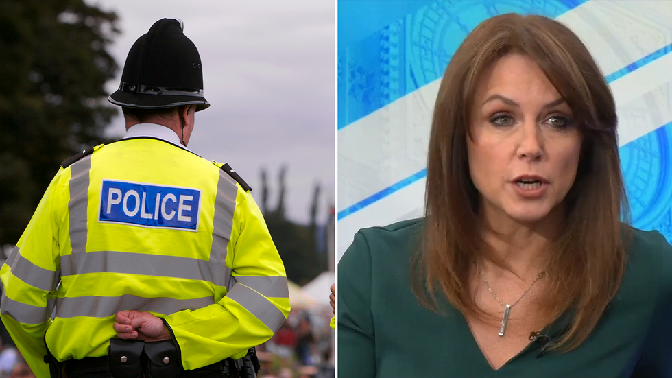 Police officer and Bev Turner