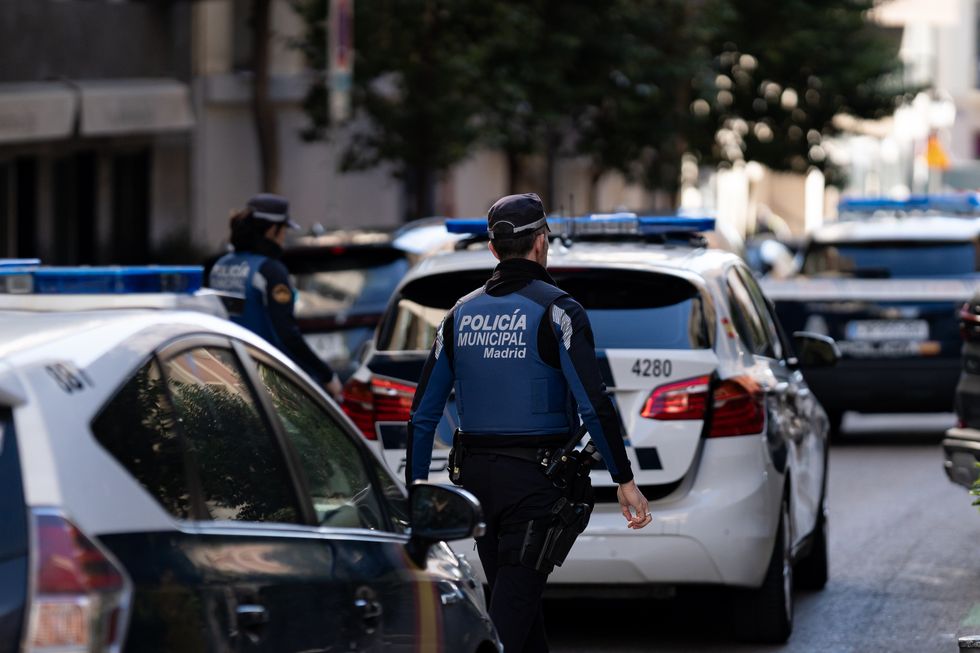 Police officers in a road