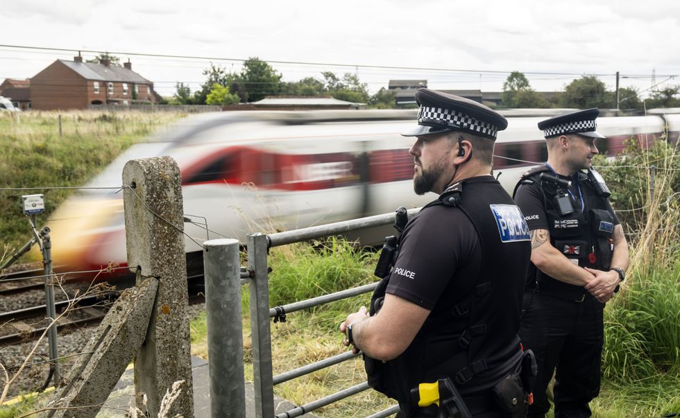 Police officers on site where he was struck