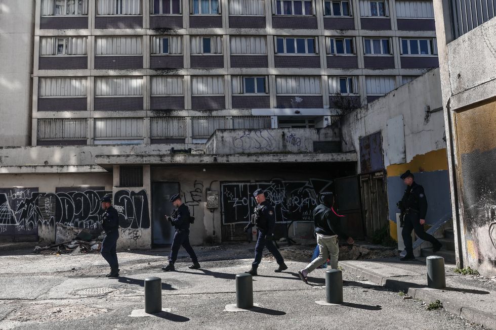 Police on patrol in Marseille crime hotspot
