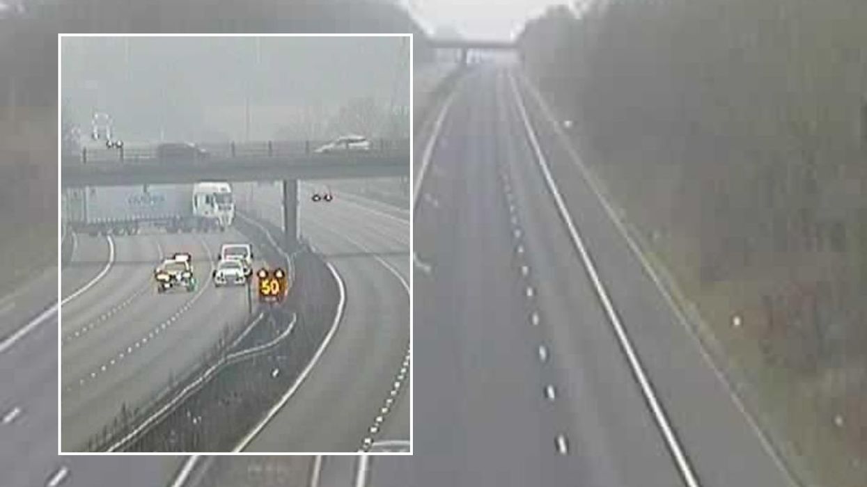 Police on the M69 in Leicestershire