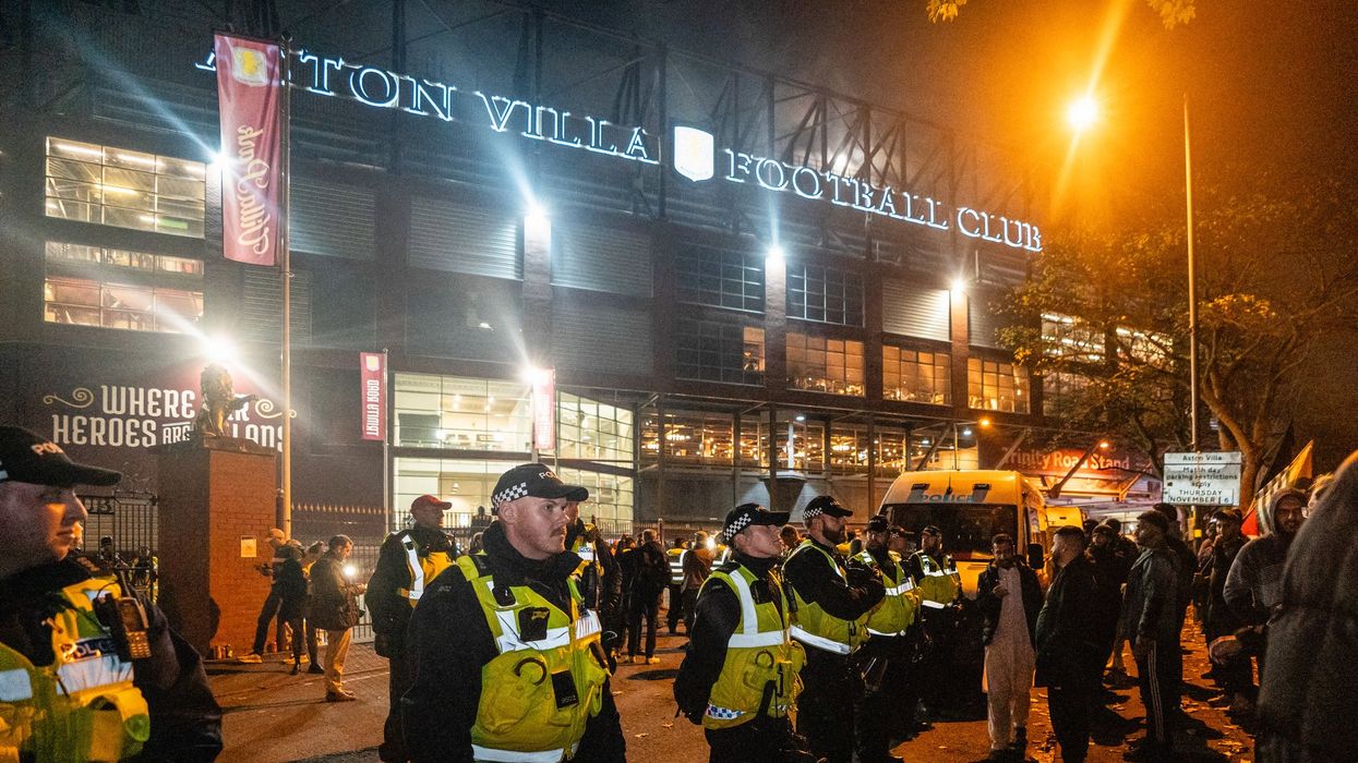 Police outisde Villa Park