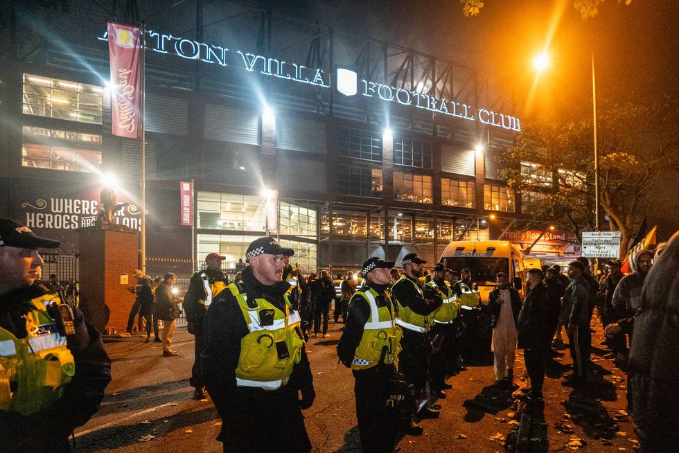 Police outisde Villa Park