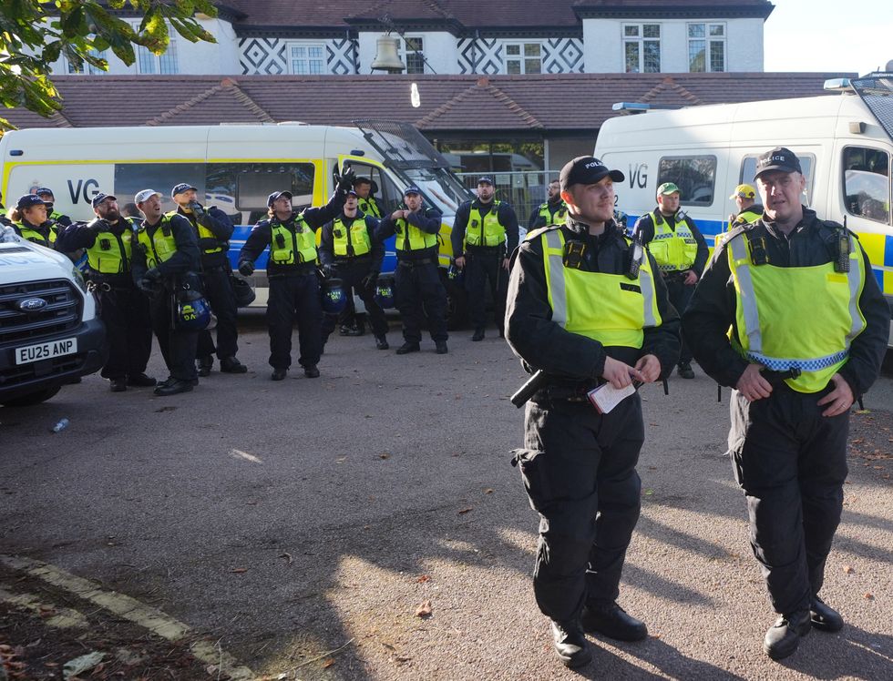 Police outside asylum hotel in Essex