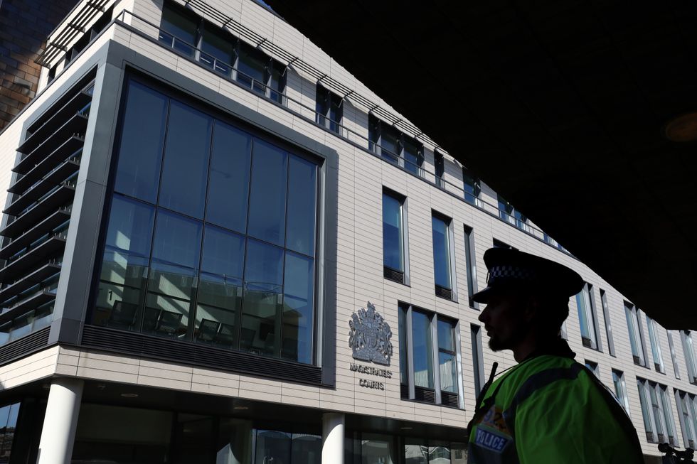 Police outside Chelmsford Magistrates' Court, Essex