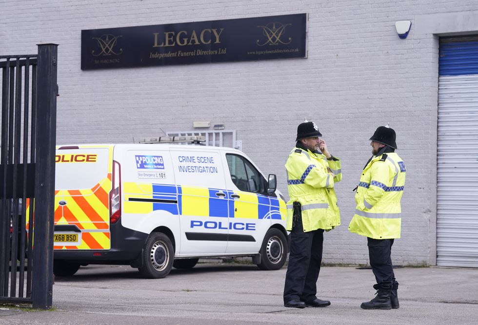 Police outside funeral directors