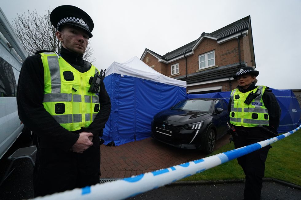Police outside Nicola Sturgeon and Peter Murrell's house