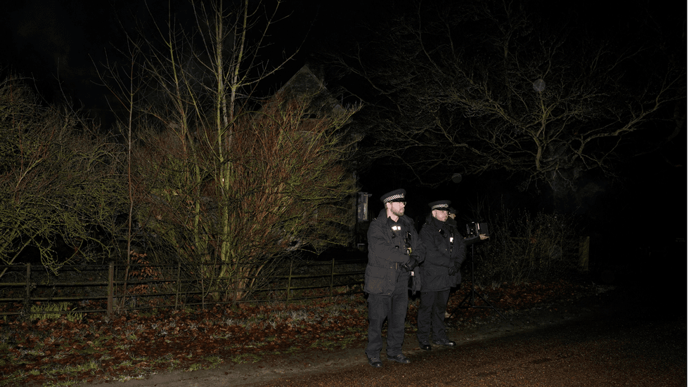Police outside the Sandringham estate