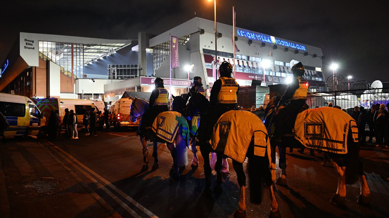 Police outside Villa Park