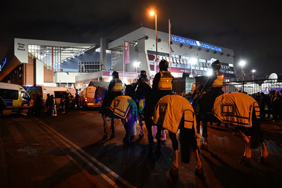 Police outside Villa Park