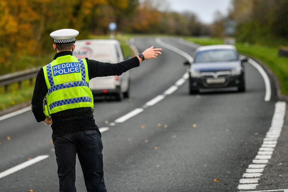 Police pulling car over