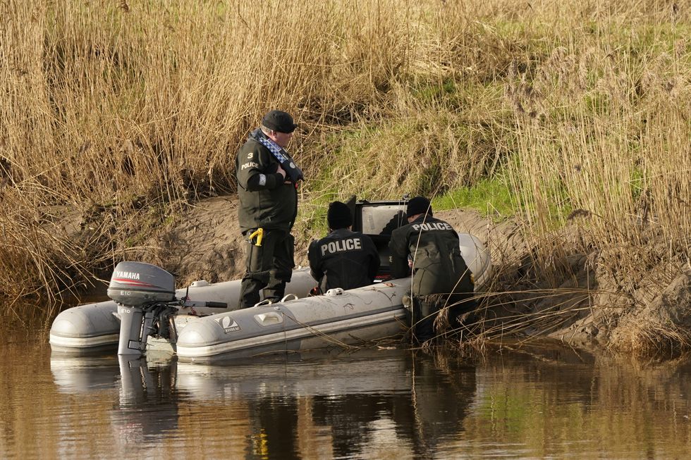 Police search teams on the River Wyre at Ratten Row, near St Michael's on Wyre, Lancashire, as they continue their search for missing woman Nicola Bulley, 45, who was last seen on the morning of Friday January 27, when she was spotted walking her dog on a footpath by the nearby River Wyre. Picture date: Sunday February 5, 2023.