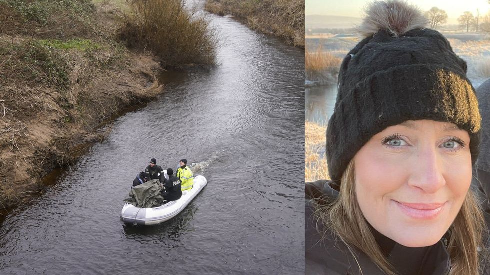 Police search the river they believe Nicola fell into.