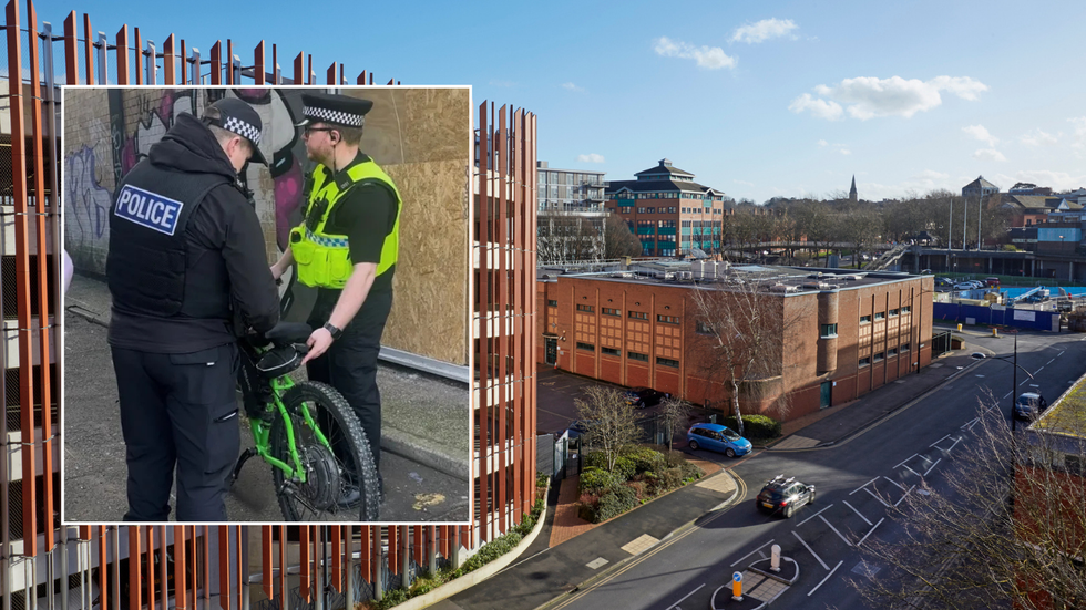Police seizing e-bike and Swindon town