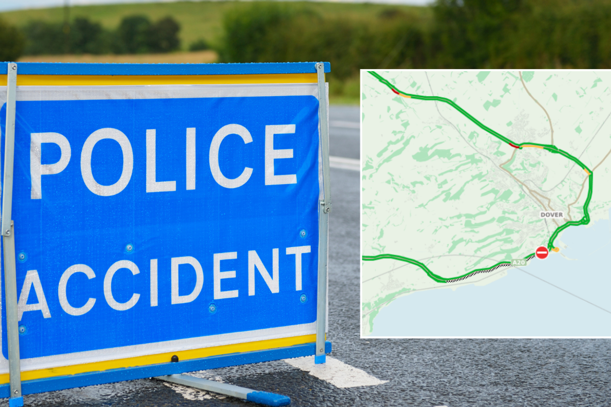 Police sign and A20 delays