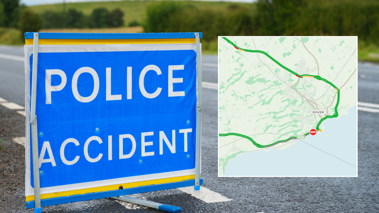 Police sign and A20 delays