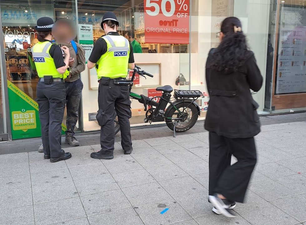Police speaking to e-bike owner